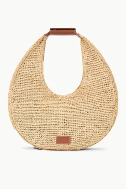 LARGE RAFFIA MOON BAG  NATURAL RAFFIA
