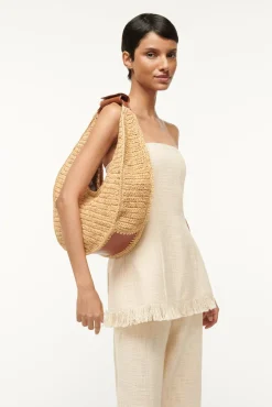 LARGE RAFFIA MOON BAG  NATURAL RAFFIA