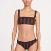 LIV BIKINI TOP  BLACK TAN SEASHORE STRIPE