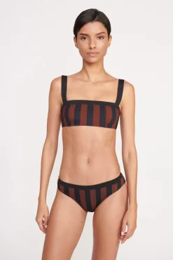 LIV BIKINI TOP  BLACK TAN SEASHORE STRIPE