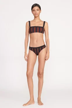 LIV BIKINI TOP  BLACK TAN SEASHORE STRIPE