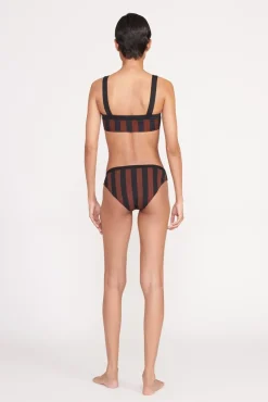LIV BIKINI TOP  BLACK TAN SEASHORE STRIPE