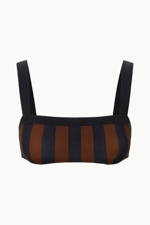 LIV BIKINI TOP  BLACK TAN SEASHORE STRIPE