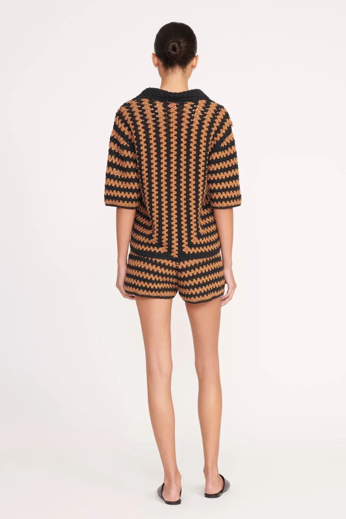 MABEL TOP BLACK TAN SEASHORE STRIPE