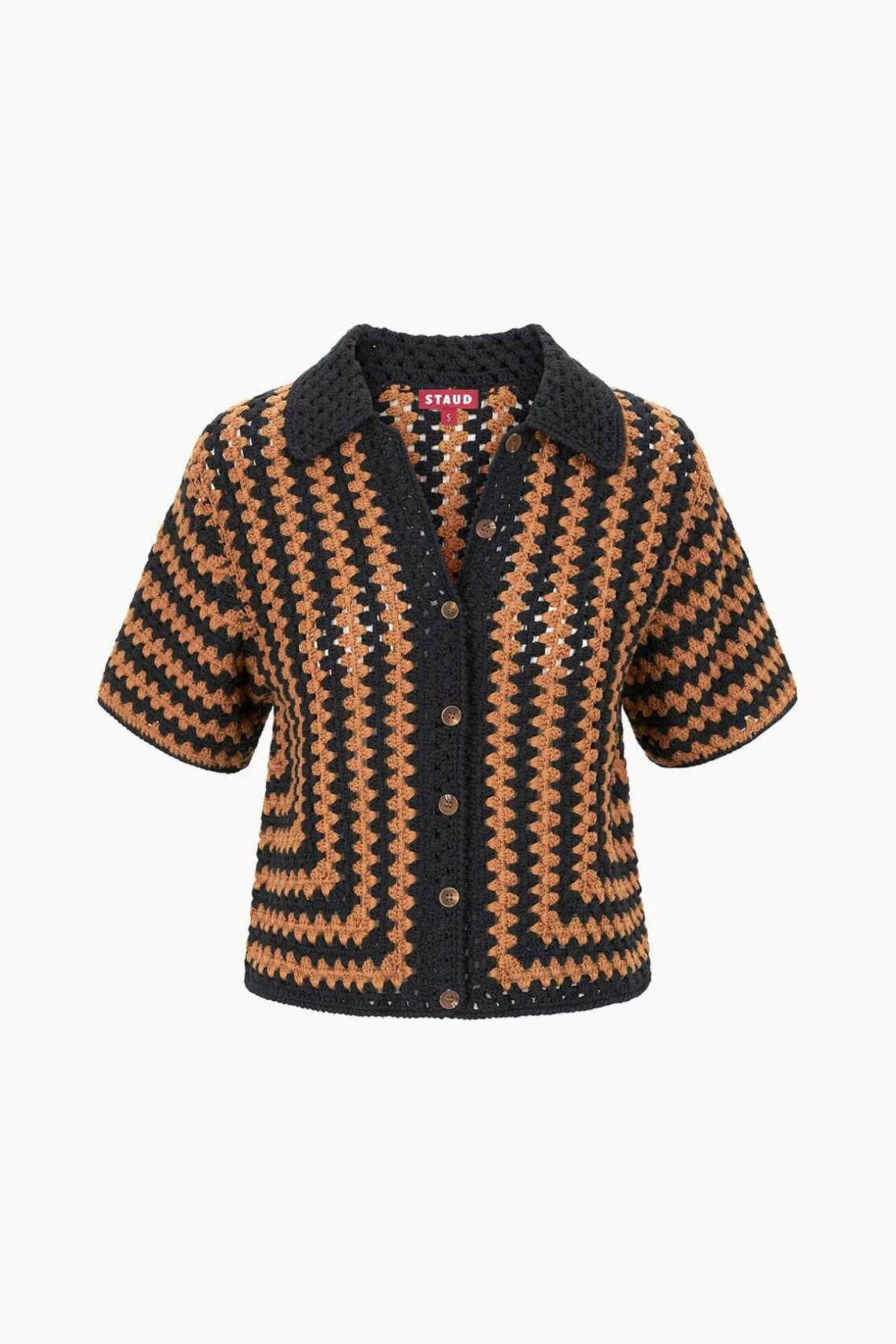 MABEL TOP BLACK TAN SEASHORE STRIPE