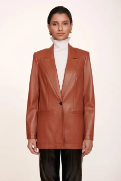 MADDEN BLAZER  WHISKEY VEGAN LEATHER