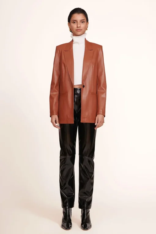 MADDEN BLAZER  WHISKEY VEGAN LEATHER