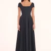 MAXI SHORT SLEEVE WELLS DRESS  BLACK