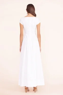 MAXI SHORT SLEEVE WELLS DRESS  WHITE
