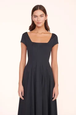 MAXI SHORT SLEEVE WELLS DRESS  BLACK