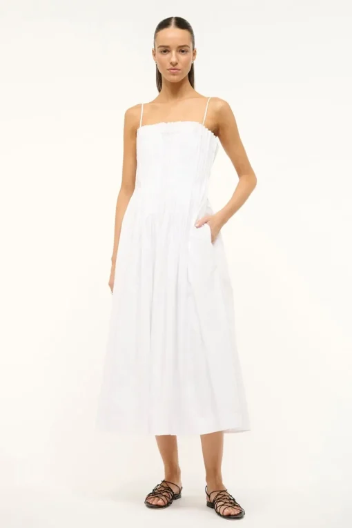 MIDI BELLA DRESS  WHITE
