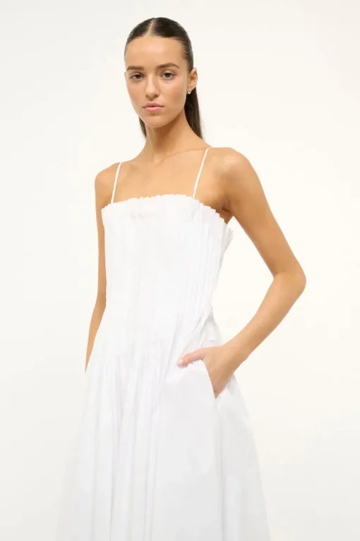MIDI BELLA DRESS  WHITE