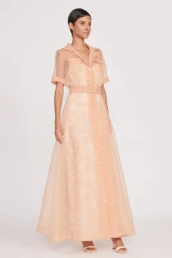 MILLIE DRESS  BEIGE IVORY TOILE