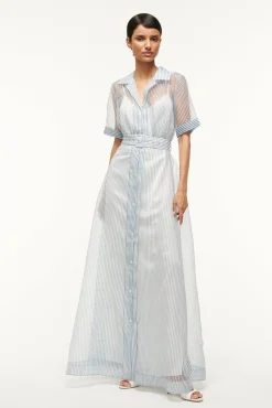 MILLIE DRESS  IVORY MICRO STRIPE
