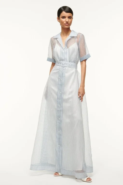 MILLIE DRESS  IVORY MICRO STRIPE