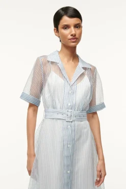 MILLIE DRESS  IVORY MICRO STRIPE
