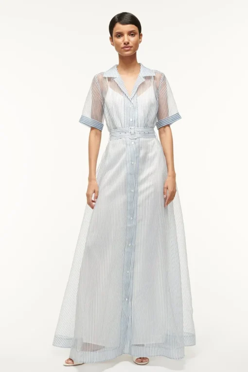 MILLIE DRESS  IVORY MICRO STRIPE