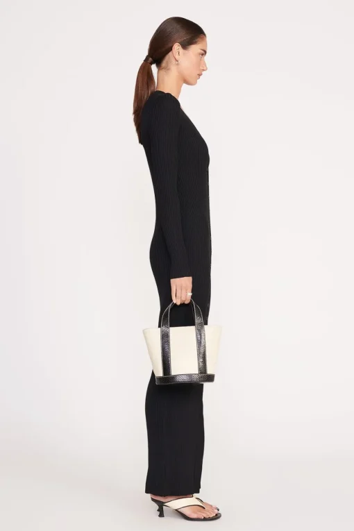 MINI ALLORA TOTE  CREAM BLACK