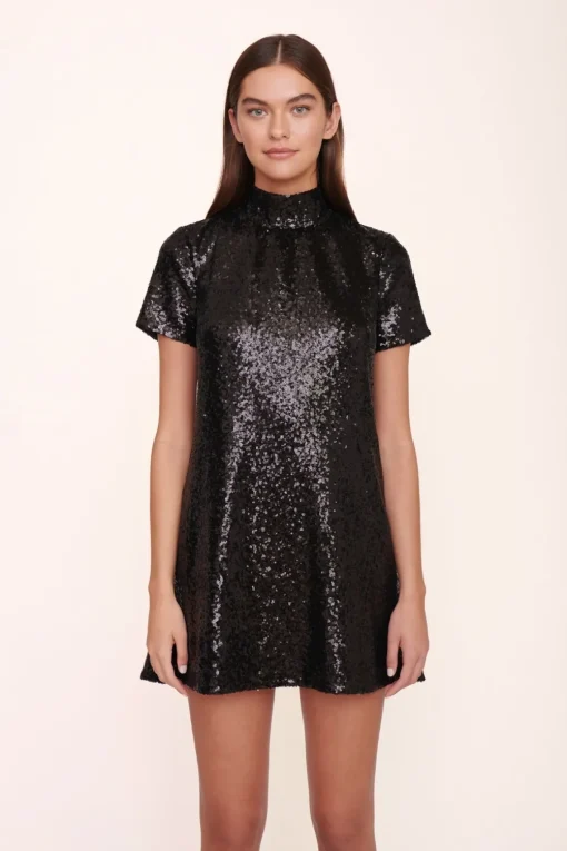 MINI ILANA DRESS  BLACK SEQUINS