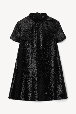 MINI ILANA DRESS  BLACK SEQUINS