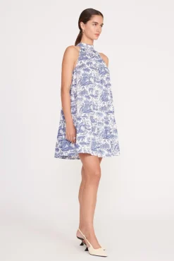 MINI MARLOWE DRESS  BLUE TOILE