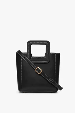 MINI SHIRLEY LEATHER BAG  BLACK