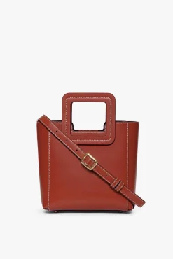 MINI SHIRLEY LEATHER BAG  COGNAC