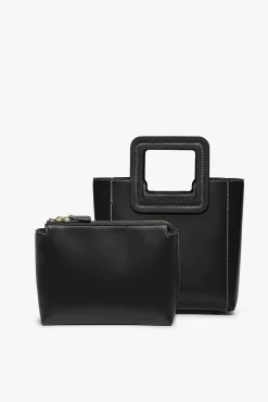 MINI SHIRLEY LEATHER BAG  BLACK