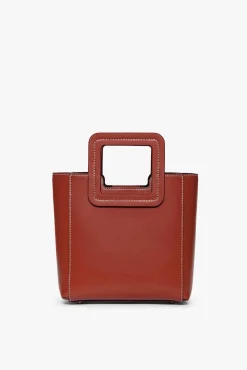 MINI SHIRLEY LEATHER BAG  COGNAC