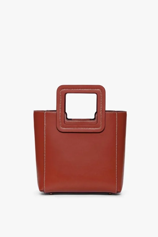 MINI SHIRLEY LEATHER BAG  COGNAC