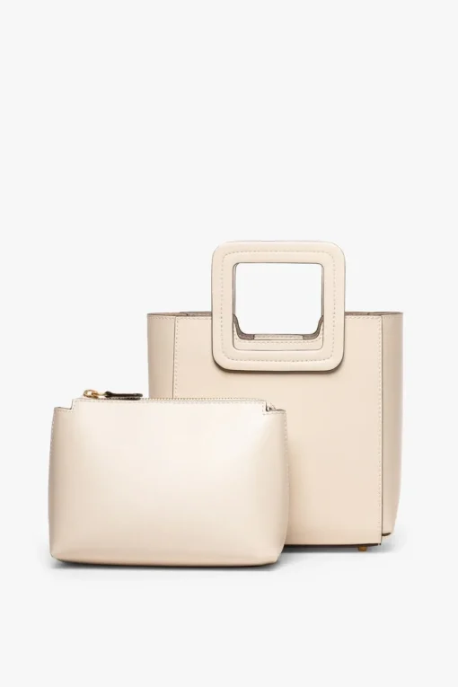 MINI SHIRLEY LEATHER BAG  CREAM
