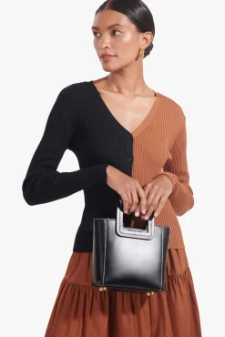 MINI SHIRLEY LEATHER BAG  BLACK