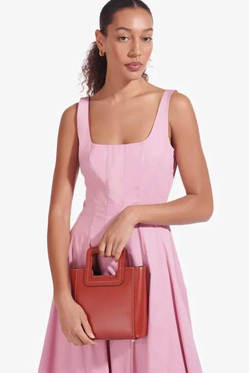 MINI SHIRLEY LEATHER BAG  COGNAC