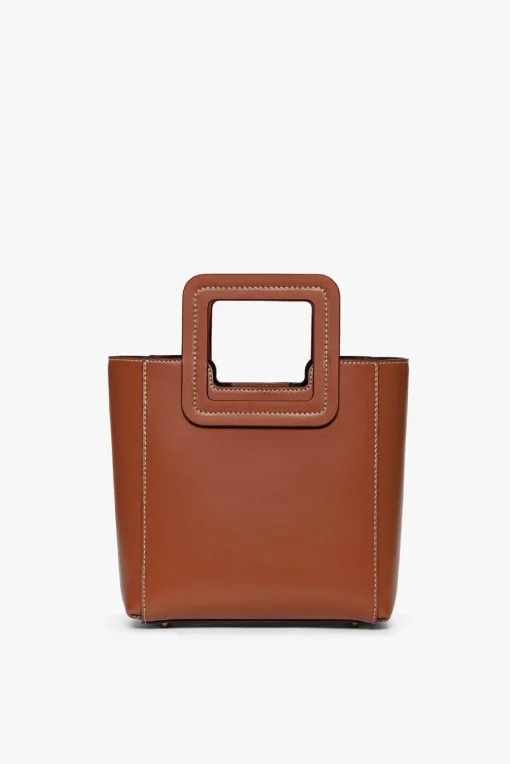 MINI SHIRLEY LEATHER BAG  SADDLE