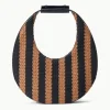 MOON BAG  BLACK TAN SEASHORE STRIPE