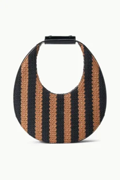 MOON BAG  BLACK TAN SEASHORE STRIPE