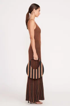 MOON BAG  BLACK TAN SEASHORE STRIPE