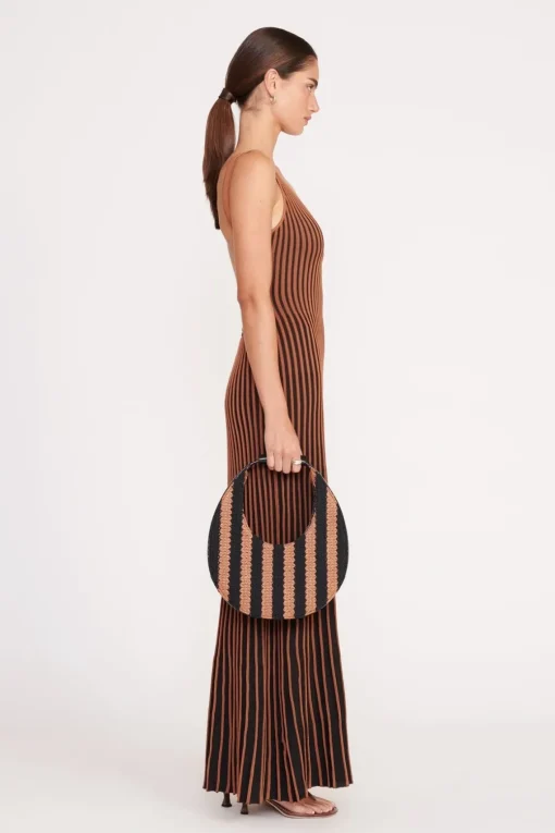 MOON BAG  BLACK TAN SEASHORE STRIPE