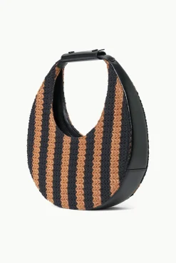 MOON BAG  BLACK TAN SEASHORE STRIPE
