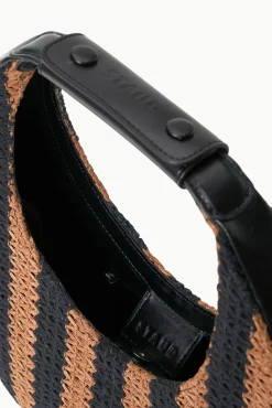 MOON BAG  BLACK TAN SEASHORE STRIPE