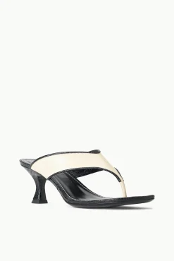 NATALIA THONG SANDAL  CREAM BLACK