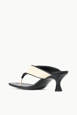 NATALIA THONG SANDAL  CREAM BLACK