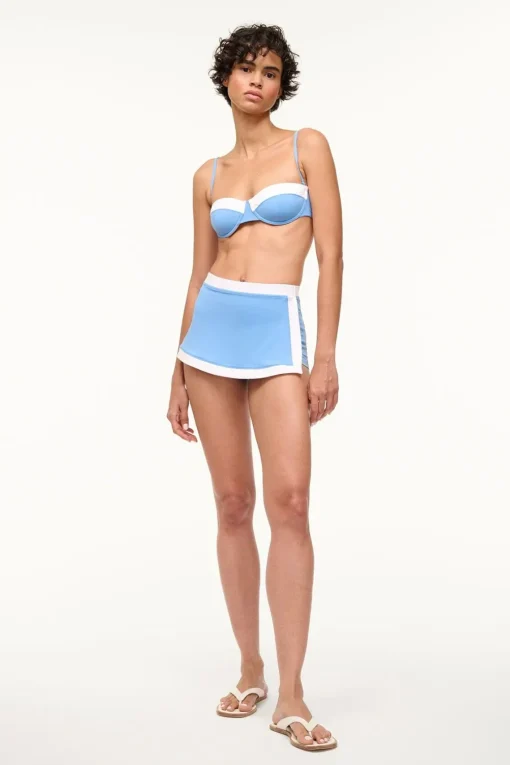 NELL SWIM SKIRT  AZURE WHITE