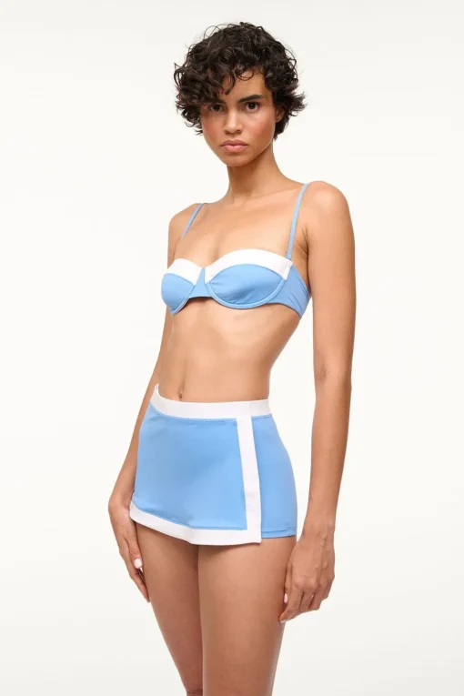NELL SWIM SKIRT  AZURE WHITE