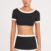 NELL SWIM SKIRT  BLACK WHITE