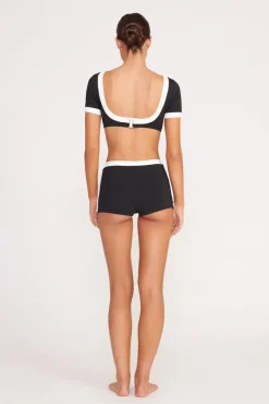 NELL SWIM SKIRT  BLACK WHITE
