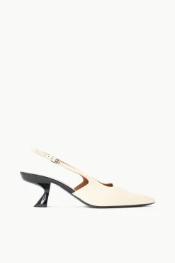 NEVE SLINGBACK HEEL  CREAM BLACK