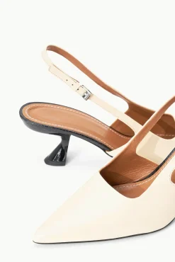NEVE SLINGBACK HEEL  CREAM BLACK