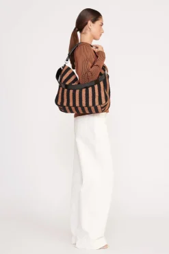 PERRY BAG  BLACK TAN SEASHORE STRIPE