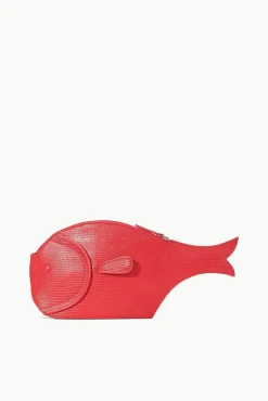 PESCE LEATHER CLUTCH  RED ROSE